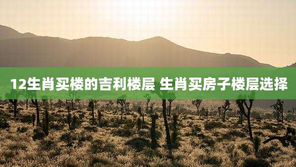 12生肖买楼的吉利楼层 生肖买房子楼层选择