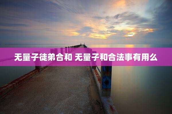 无量子徒弟合和 无量子和合法事有用么