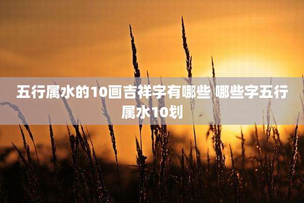五行属水的10画吉祥字有哪些 哪些字五行属水10划