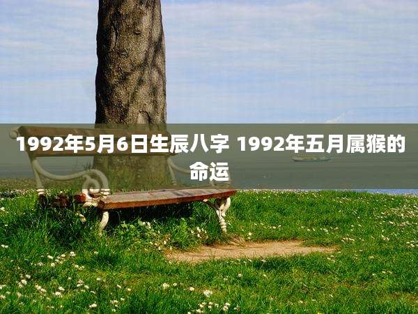 1992年5月6日生辰八字 1992年五月属猴的命运