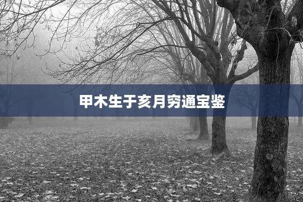 甲木生于亥月穷通宝鉴