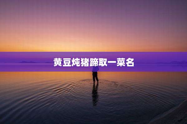 黄豆炖猪蹄取一菜名