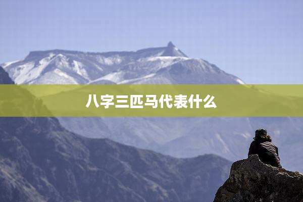 八字三匹马代表什么