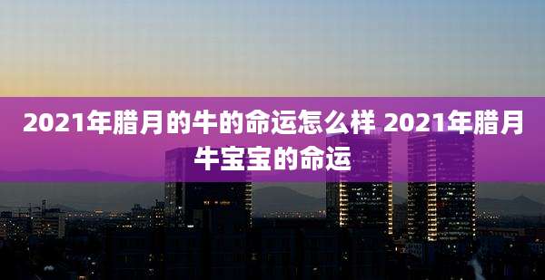 2021年腊月的牛的命运怎么样 2021年腊月牛宝宝的命运