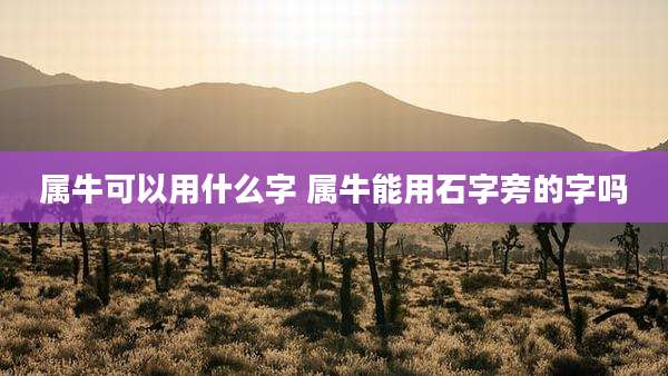 属牛可以用什么字 属牛能用石字旁的字吗