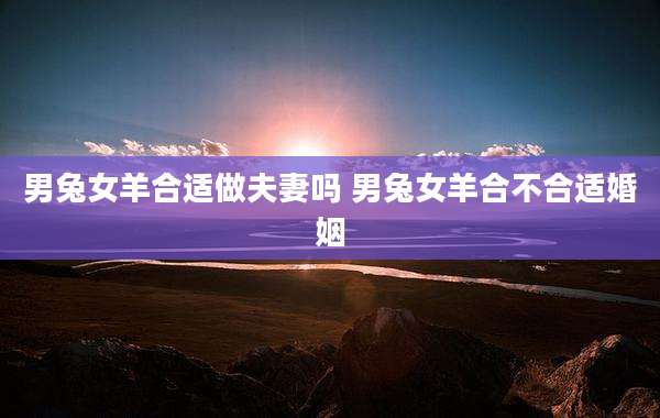 男兔女羊合适做夫妻吗 男兔女羊合不合适婚姻