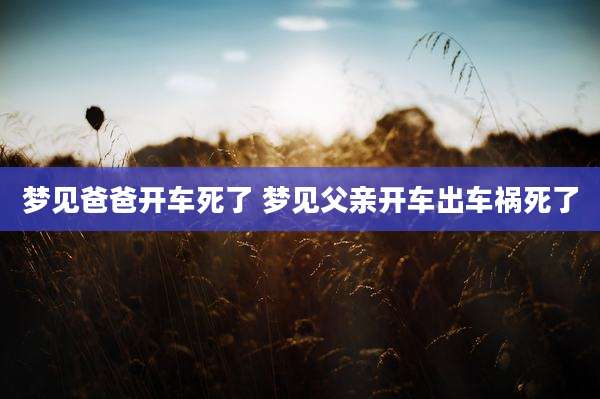 梦见爸爸开车死了 梦见父亲开车出车祸死了