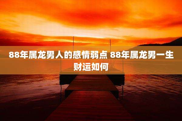 88年属龙男人的感情弱点 88年属龙男一生财运如何
