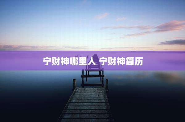 宁财神哪里人 宁财神简历