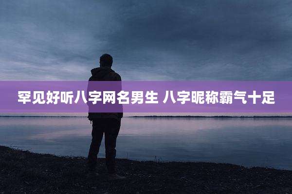 罕见好听八字网名男生 八字昵称霸气十足