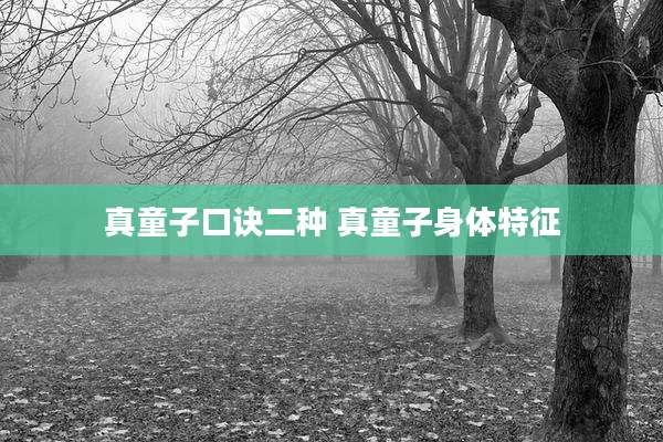 真童子口诀二种 真童子身体特征
