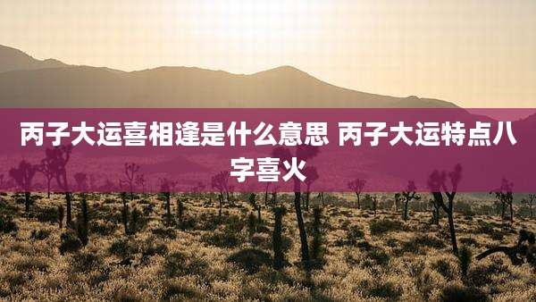 丙子大运喜相逢是什么意思 丙子大运特点八字喜火