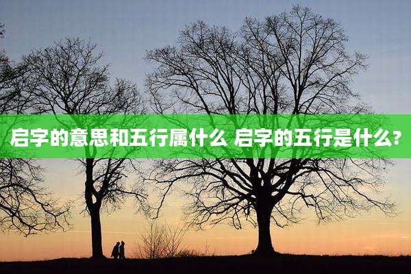 启字的意思和五行属什么 启字的五行是什么?