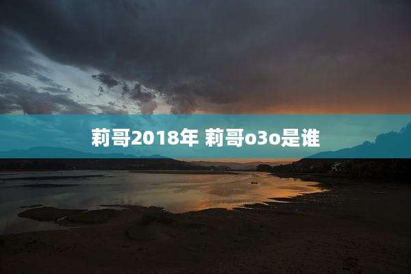 莉哥2018年 莉哥o3o是谁