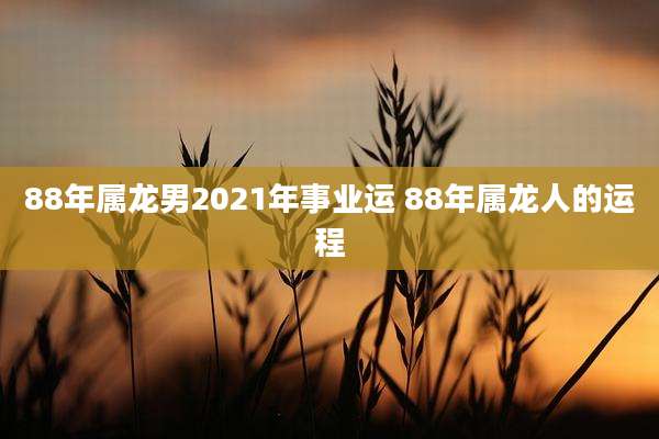 88年属龙男2021年事业运 88年属龙人的运程