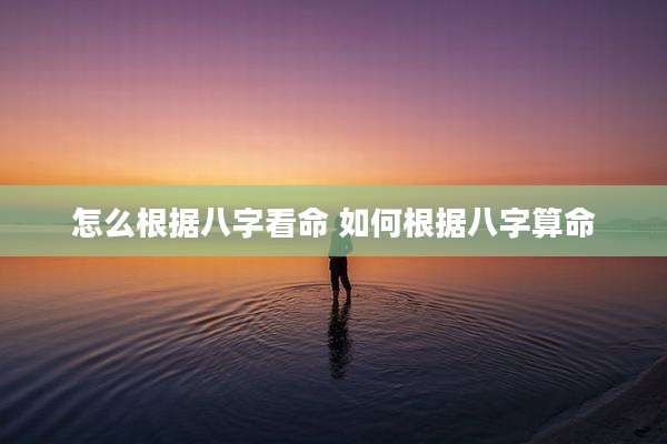 怎么根据八字看命 如何根据八字算命