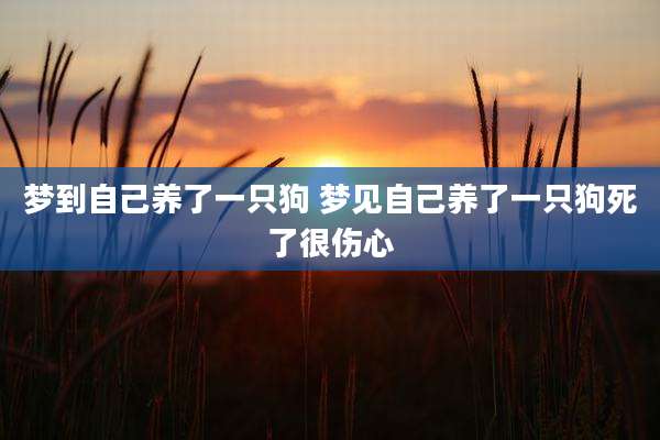 梦到自己养了一只狗 梦见自己养了一只狗死了很伤心