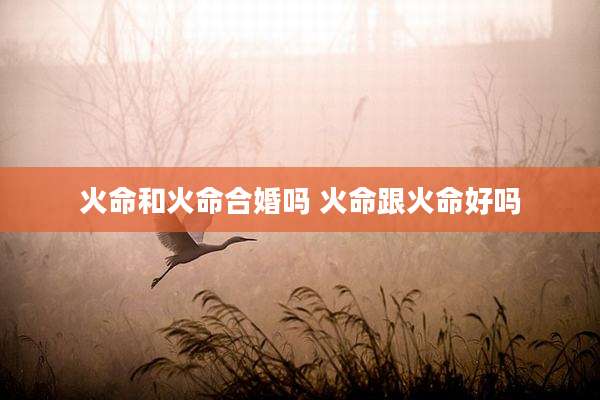火命和火命合婚吗 火命跟火命好吗