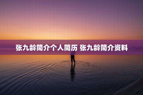 张九龄简介个人简历 张九龄简介资料