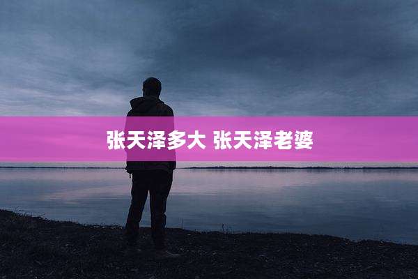 张天泽多大 张天泽老婆
