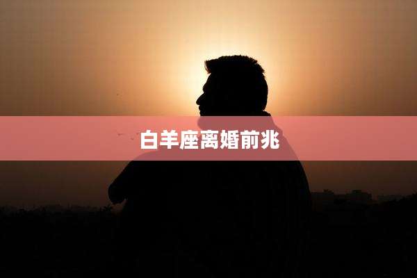 白羊座离婚前兆