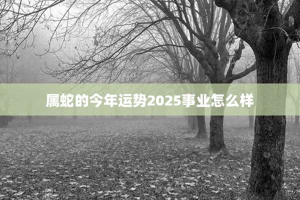 属蛇的今年运势2025事业怎么样