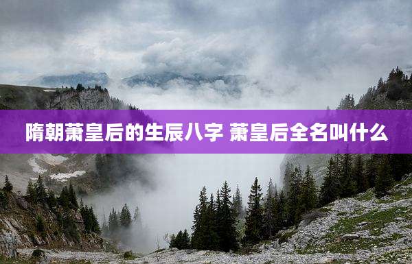 隋朝萧皇后的生辰八字 萧皇后全名叫什么