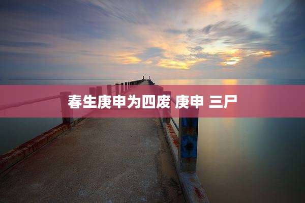 春生庚申为四废 庚申 三尸