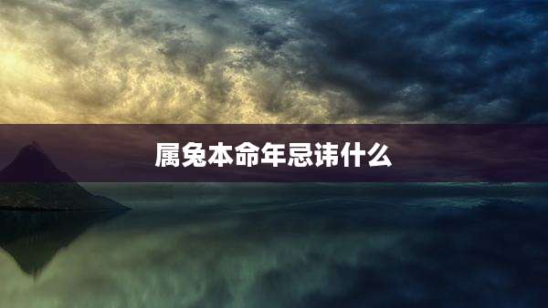 属兔本命年忌讳什么