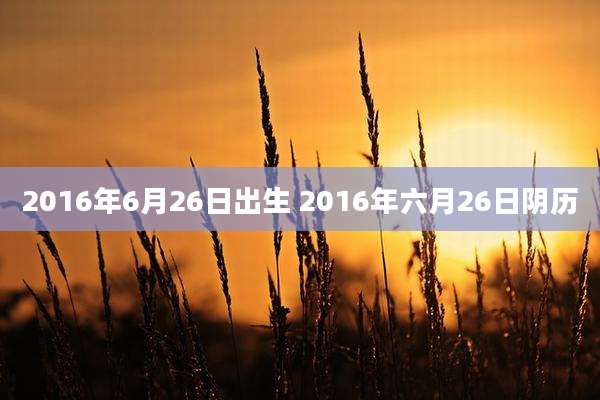 2016年6月26日出生 2016年六月26日阴历