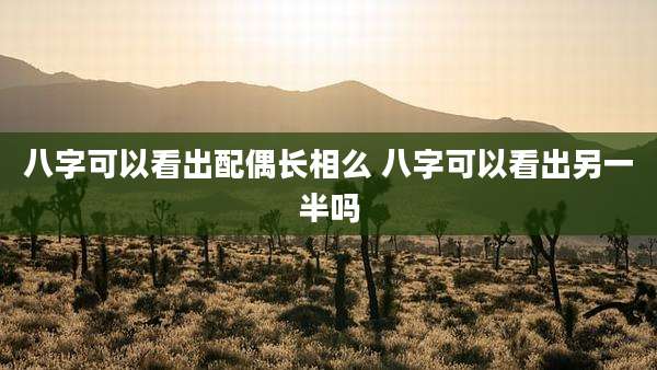 八字可以看出配偶长相么 八字可以看出另一半吗