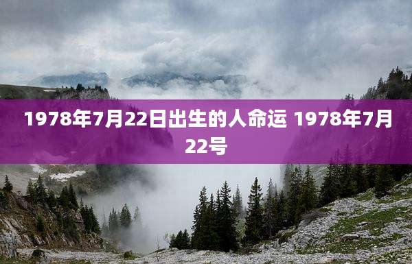 1978年7月22日出生的人命运 1978年7月22号