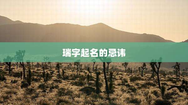 瑞字起名的忌讳