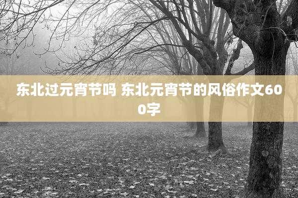 东北过元宵节吗 东北元宵节的风俗作文600字