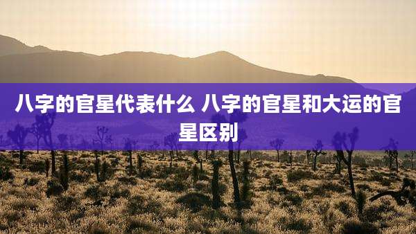 八字的官星代表什么 八字的官星和大运的官星区别