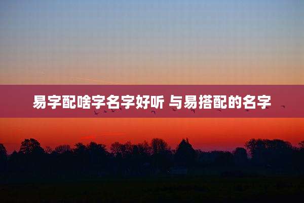 易字配啥字名字好听 与易搭配的名字