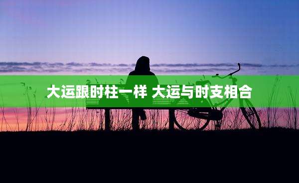 大运跟时柱一样 大运与时支相合