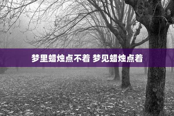 梦里蜡烛点不着 梦见蜡烛点着