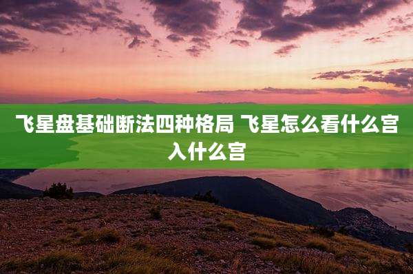 飞星盘基础断法四种格局 飞星怎么看什么宫入什么宫
