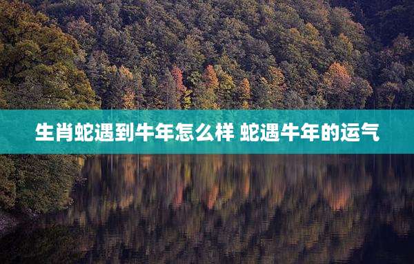 生肖蛇遇到牛年怎么样 蛇遇牛年的运气