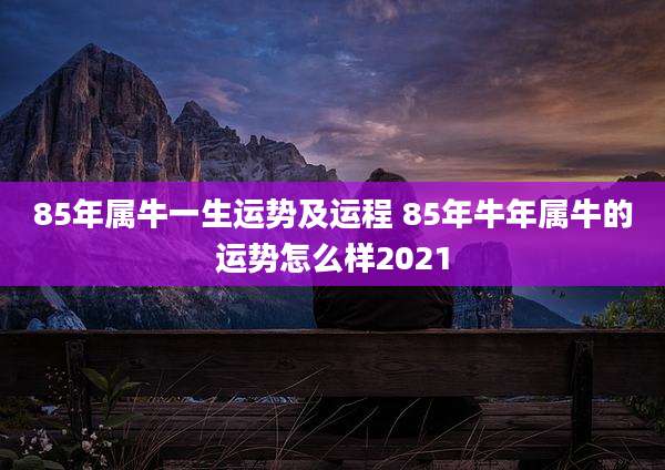 85年属牛一生运势及运程 85年牛年属牛的运势怎么样2021
