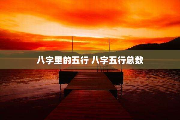 八字里的五行 八字五行总数