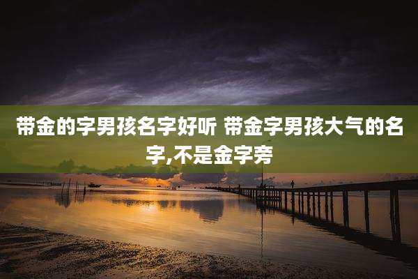 带金的字男孩名字好听 带金字男孩大气的名字,不是金字旁