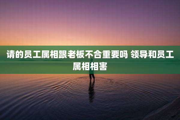 请的员工属相跟老板不合重要吗 领导和员工属相相害