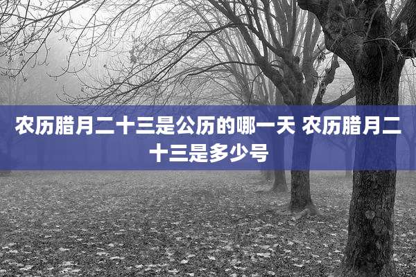 农历腊月二十三是公历的哪一天 农历腊月二十三是多少号