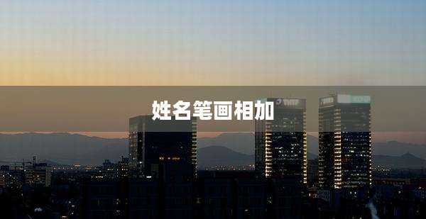 姓名笔画相加