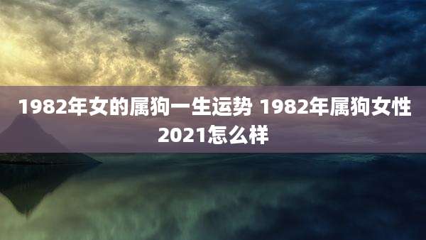 1982年女的属狗一生运势 1982年属狗女性2021怎么样