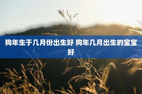 狗年生于几月份出生好 狗年几月出生的宝宝好