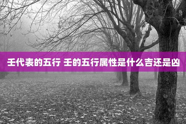 壬代表的五行 壬的五行属性是什么吉还是凶