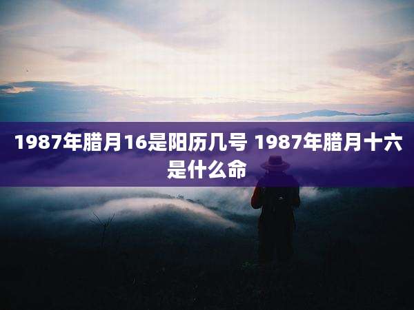1987年腊月16是阳历几号 1987年腊月十六是什么命